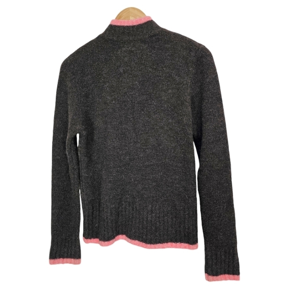 IMAR Wool Blend Sweater Sz XL Brown Zip Front Fall Fashion Layering Essential - Picture 4 of 12